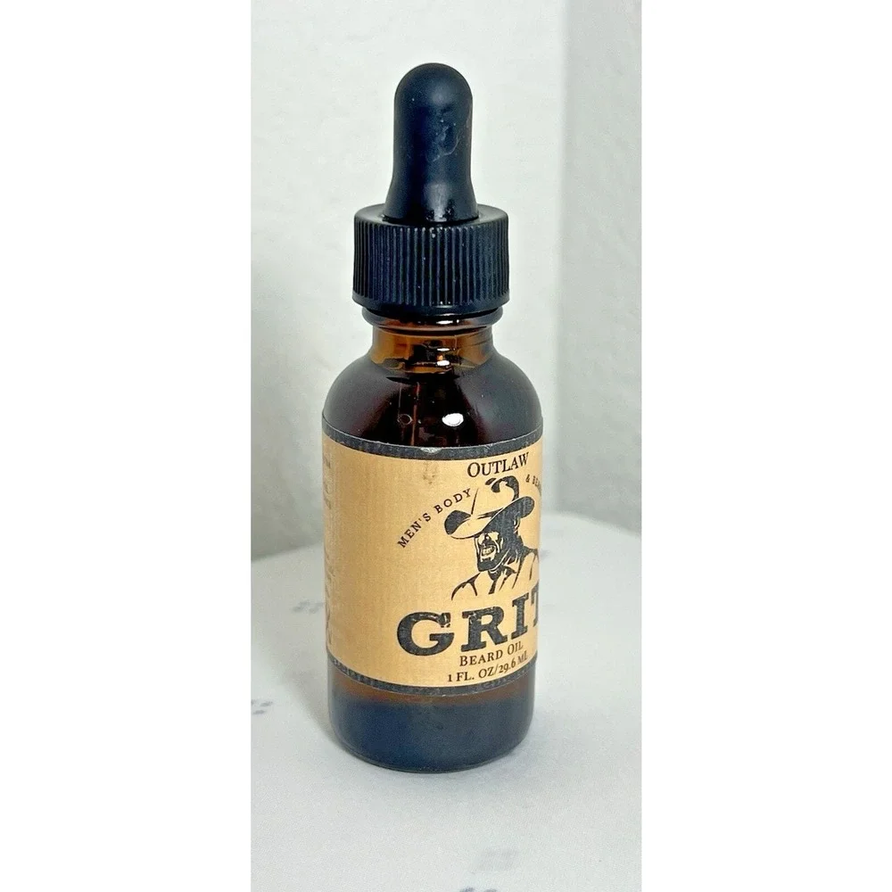 Outlaw Grit Beard Oil 1oz Mens Body &‎ Beard Co Natural Jojoba Castor Almond Oil